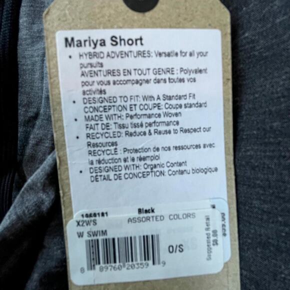 prAna Mariya Hybrid Swim Shorts Womens XS Grey Organic Recycled Quick Dry Hike - Picture 6 of 11